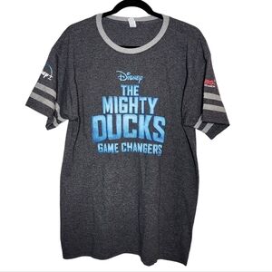 Jerzees Disney The Mighty Ducks T-shirt Unisex Size Large Grey Blue Hockey